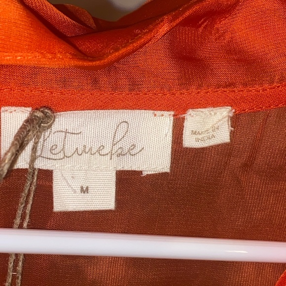 ANTHROPOLOGY “LET ME BE” Orange Dress Medium NWT - Picture 6 of 9